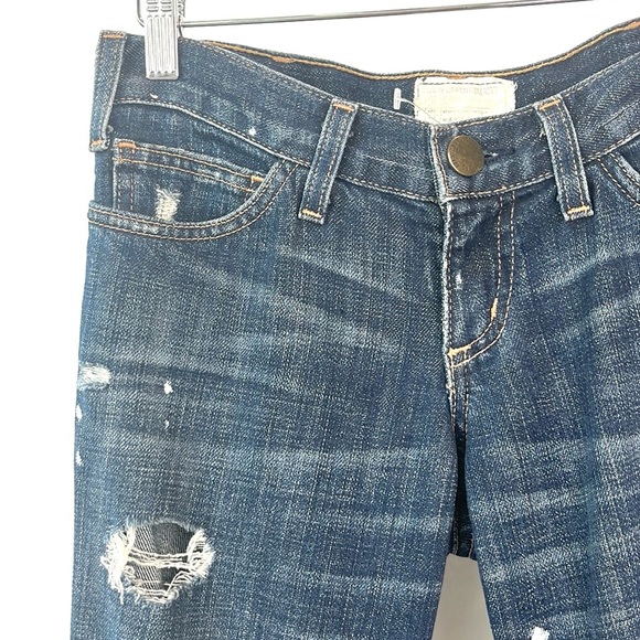 Current/Elliott The Skinny Loved Destroy Splatter Jeans - Picture 4 of 12